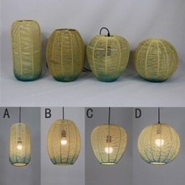 Pappersrep Pendellampa Country Retro Gradient Blå Taklampa