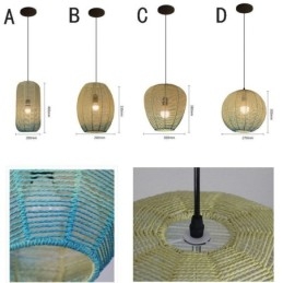 Pappersrep Pendellampa Country Retro Gradient Blå Taklampa