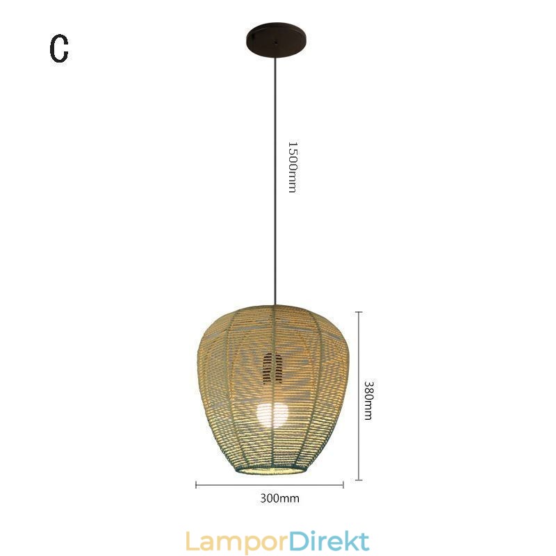 Pappersrep Pendellampa Country Retro Gradient Blå Taklampa