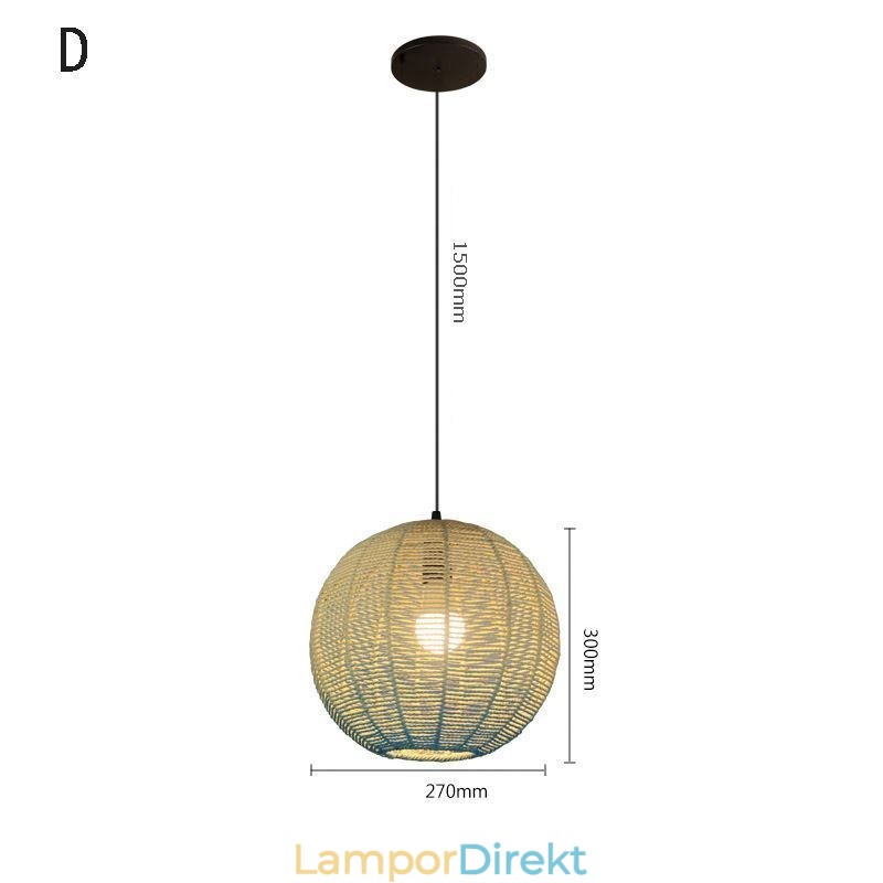 Pappersrep Pendellampa Country Retro Gradient Blå Taklampa