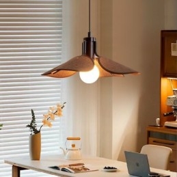 Nordic Pendellampa Wabi Sabi Style Tyg Lampskärm Dekorativ Taklampa