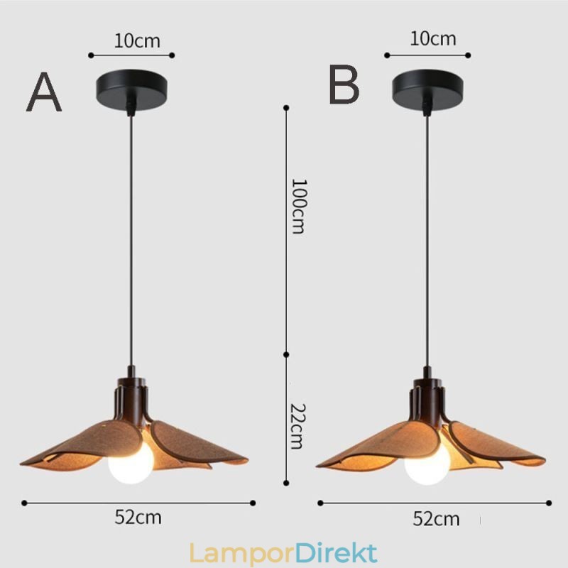 Nordic Pendellampa Wabi Sabi Style Tyg Lampskärm Dekorativ Taklampa