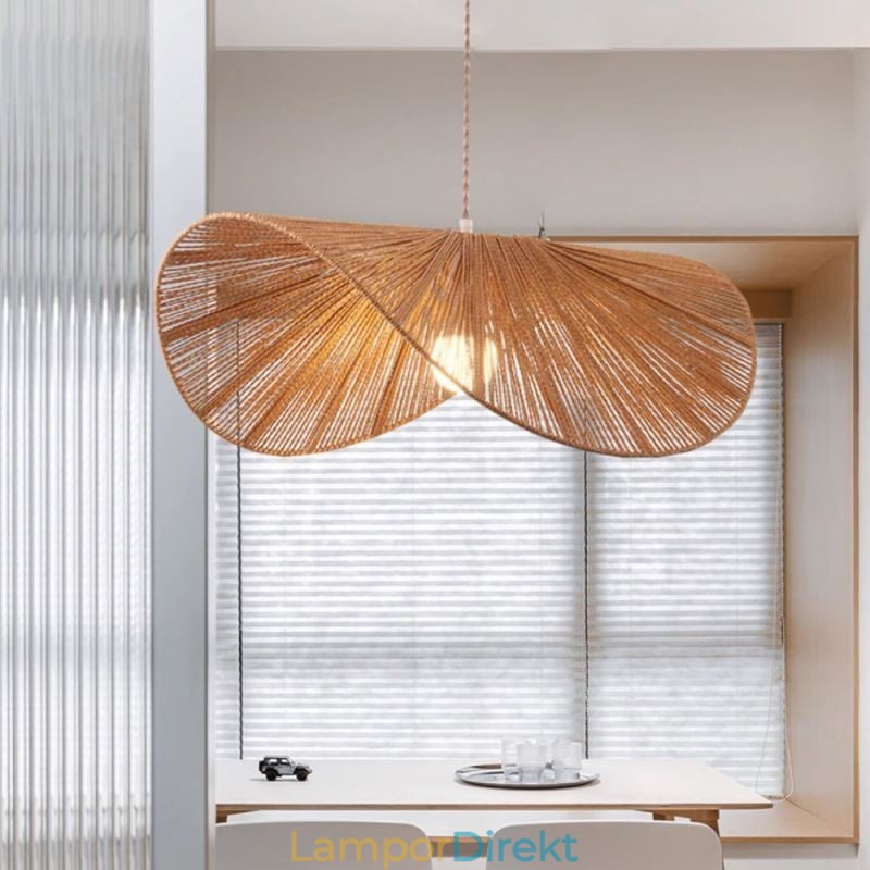 Retro Taklampa Creative Wabi Sabi Halmhatt Hamparep Taklampa