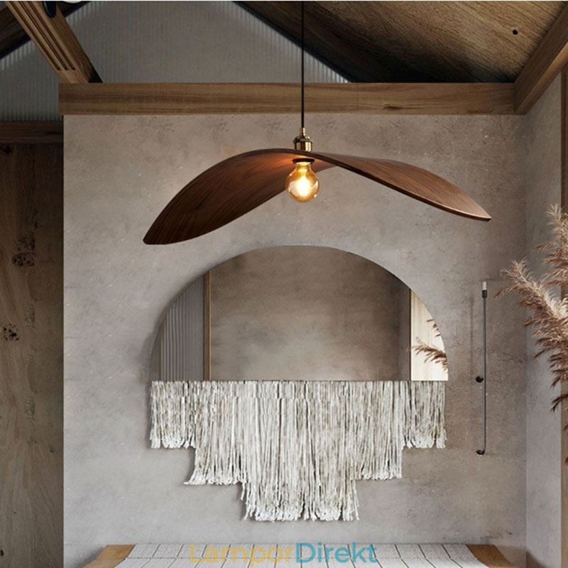 Pendellampa I Massivt Trä Creative Retro Taklampa