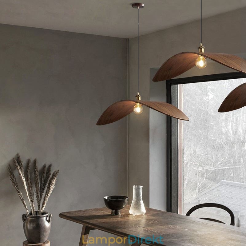 Pendellampa I Massivt Trä Creative Retro Taklampa
