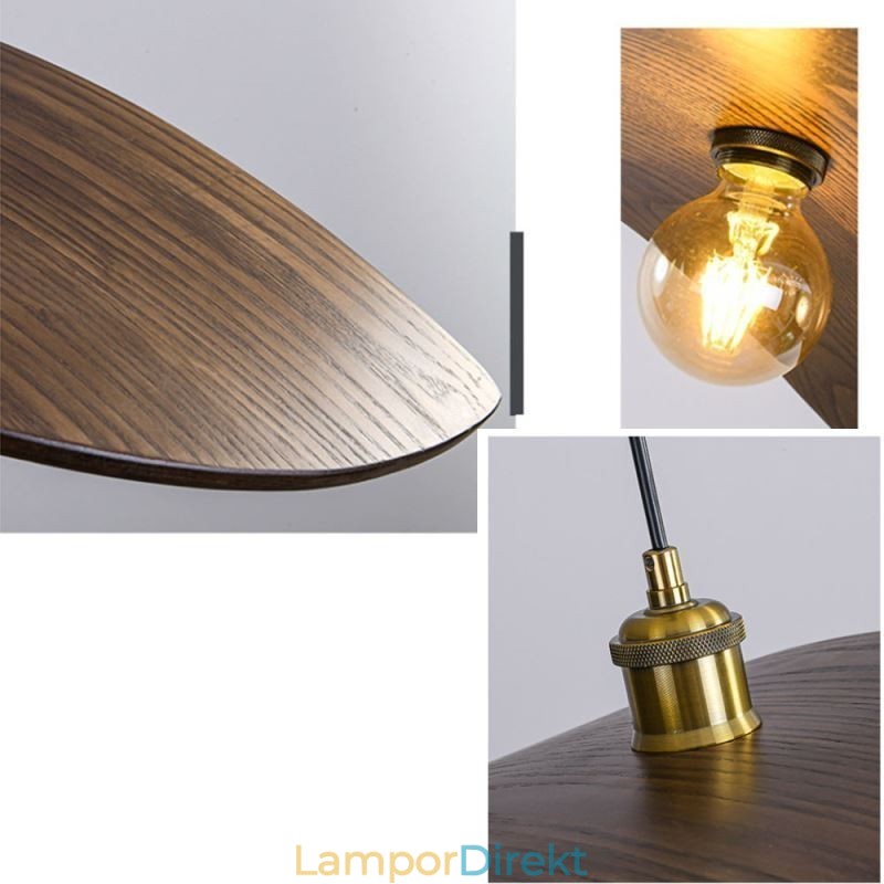 Pendellampa I Massivt Trä Creative Retro Taklampa