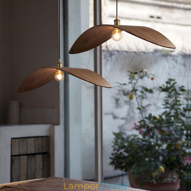 Pendellampa I Massivt Trä Creative Retro Taklampa