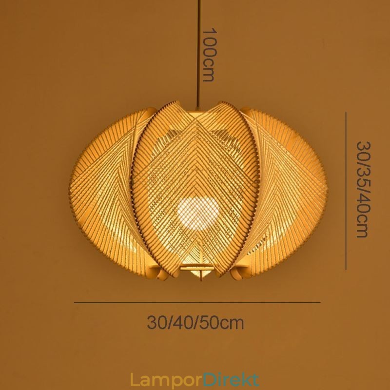 Nordic Pendellampa Retro Wabi Sabi Style Handgjord Taklampa I Massivt Trä