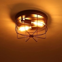 Industriell Metallbur Taklampa Rustik Infälld Lamparmatur