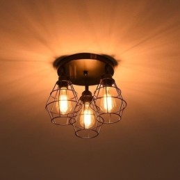 Industriell Infälld Taklampa 3 Ljusmetallbur Taklampa