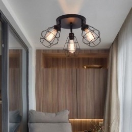 Industriell Infälld Taklampa 3 Ljusmetallbur Taklampa