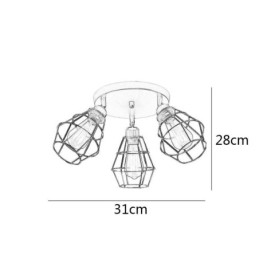 Industriell Infälld Taklampa 3 Ljusmetallbur Taklampa