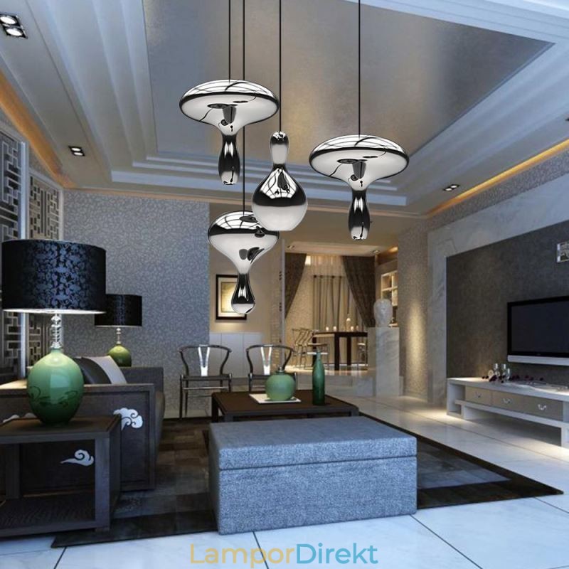 Creative Pendel Light Modern Enkel Elektropläterad Glas Liten Taklampa