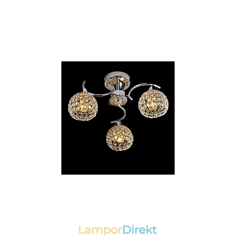 Modern Samtida Kristall Galvaniserad Metall Hänglampa Flush Mount