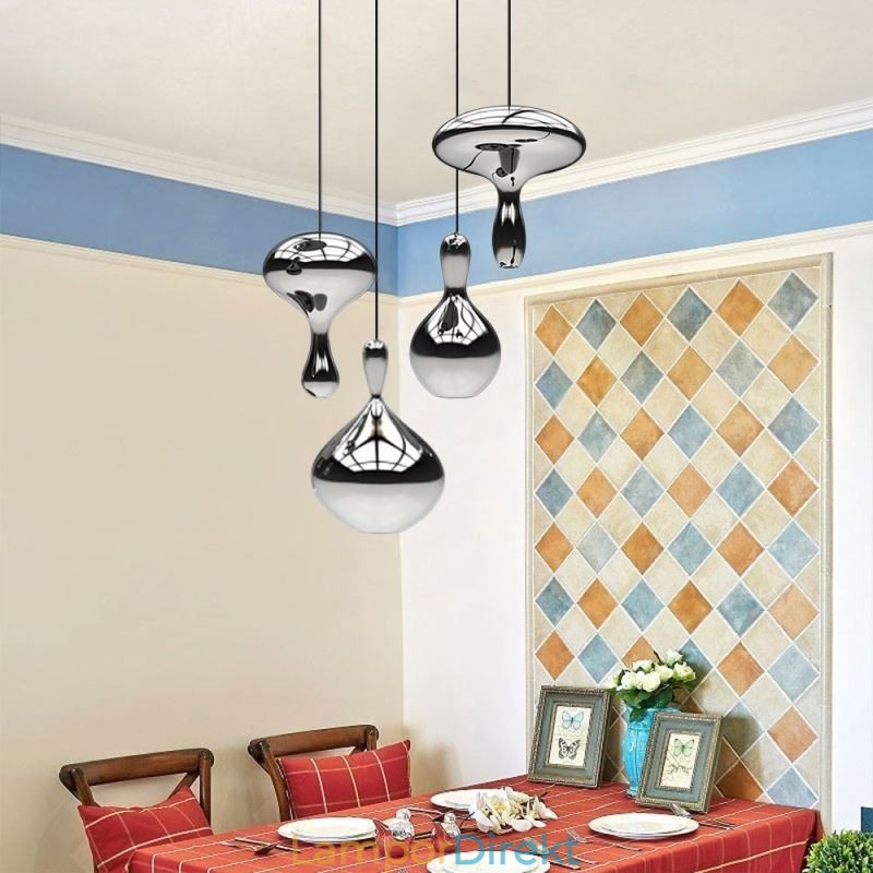 Creative Pendel Light Modern Enkel Elektropläterad Glas Liten Taklampa