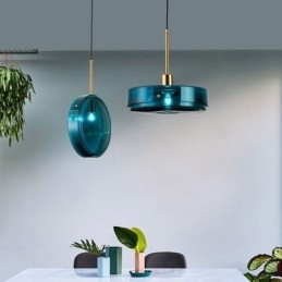 Rund Kaka Glas Taklampa Modern Minimalistisk Smidesjärn Taklampa