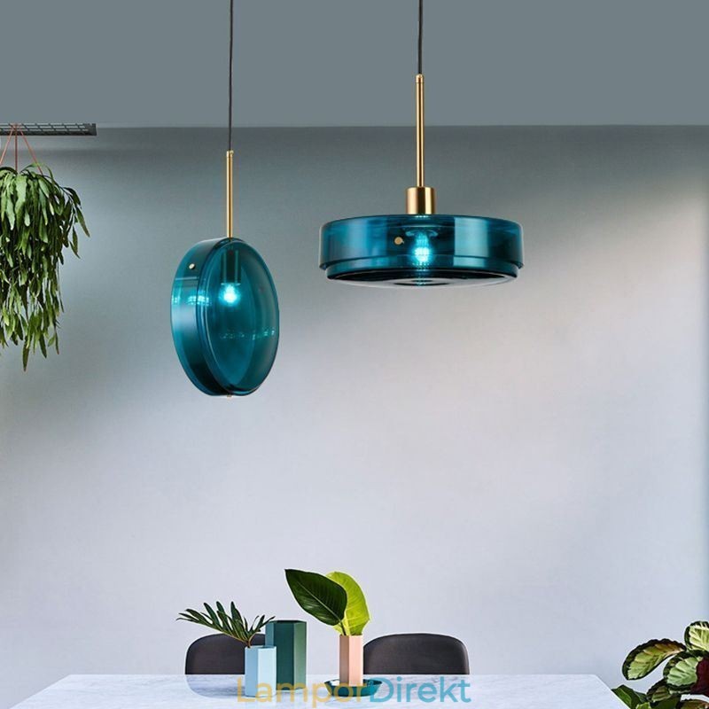 Rund Kaka Glas Taklampa Modern Minimalistisk Smidesjärn Taklampa