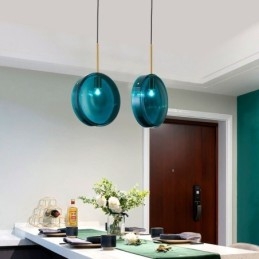 Rund Kaka Glas Taklampa Modern Minimalistisk Smidesjärn Taklampa