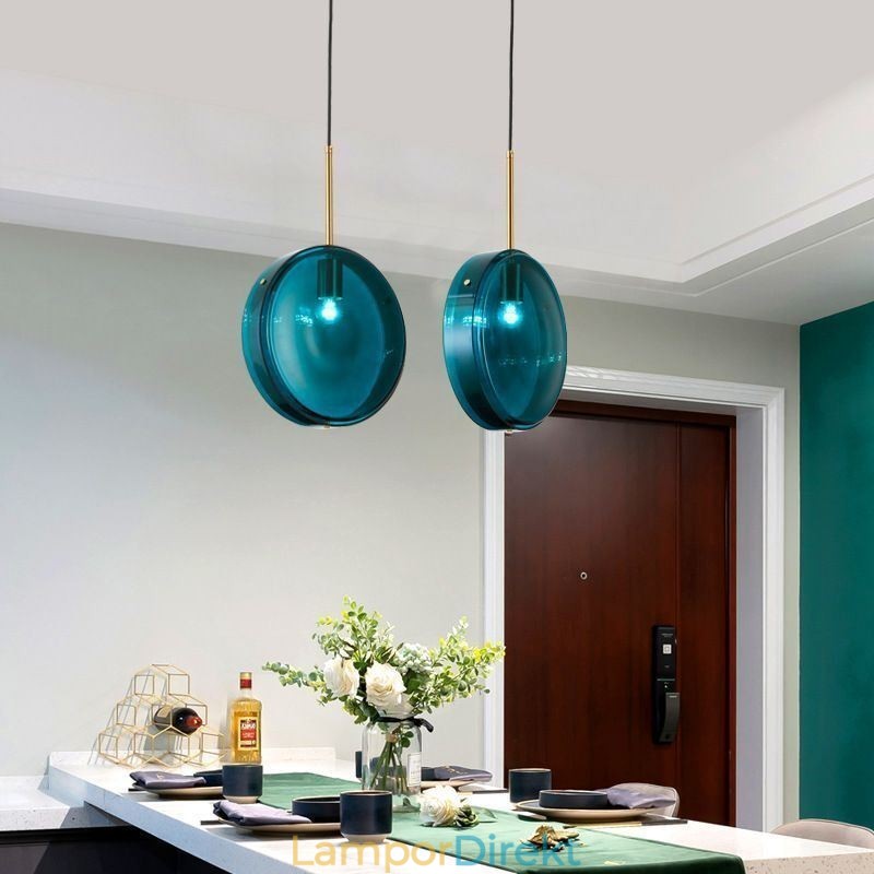 Rund Kaka Glas Taklampa Modern Minimalistisk Smidesjärn Taklampa