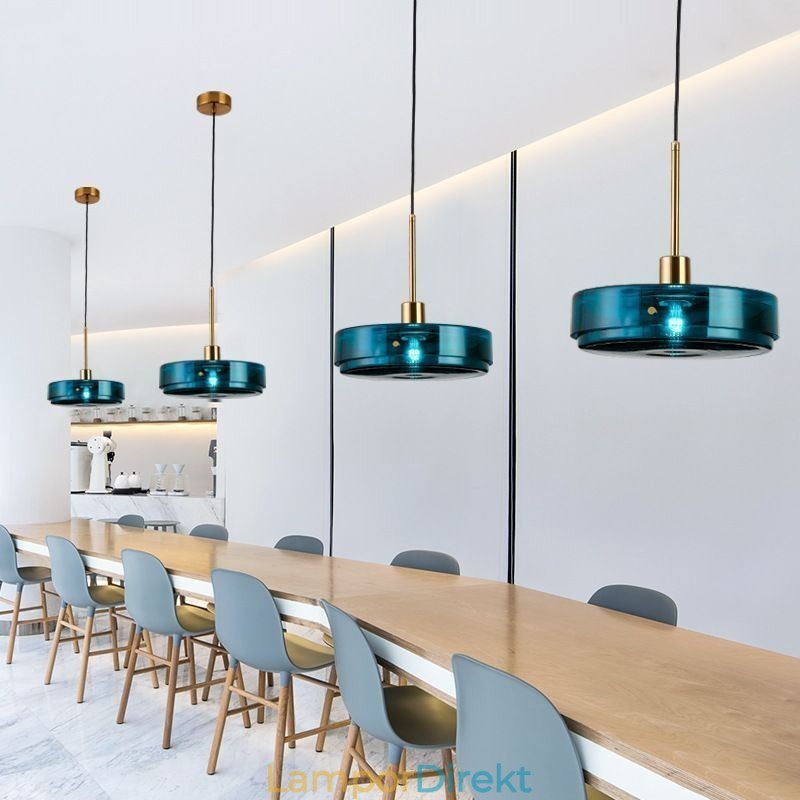 Rund Kaka Glas Taklampa Modern Minimalistisk Smidesjärn Taklampa