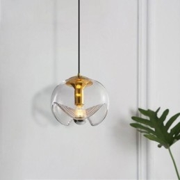 Ståndare Glas Taklampa Modern Minimalistisk Smidesjärn Taklampa