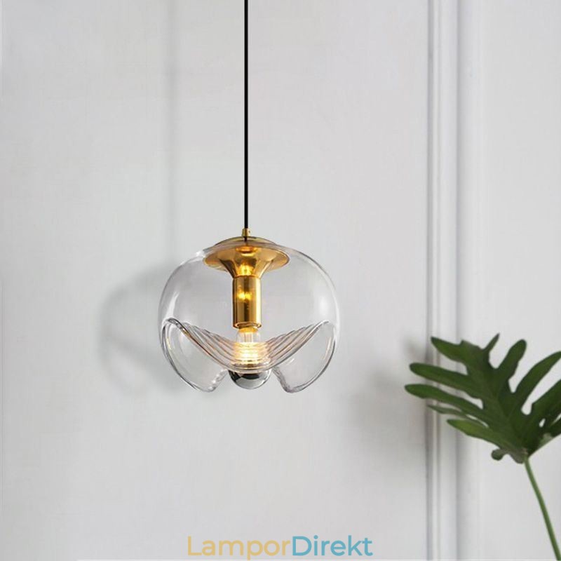 Ståndare Glas Taklampa Modern Minimalistisk Smidesjärn Taklampa