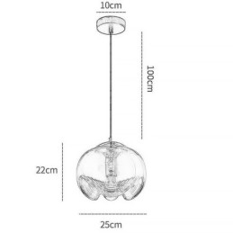 Ståndare Glas Taklampa Modern Minimalistisk Smidesjärn Taklampa