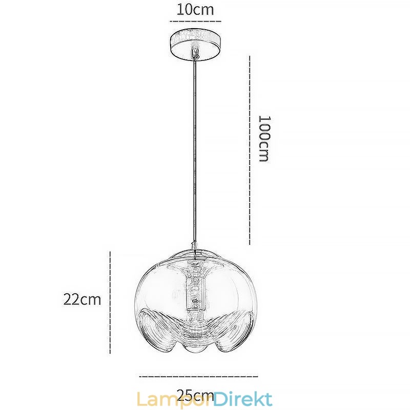Ståndare Glas Taklampa Modern Minimalistisk Smidesjärn Taklampa