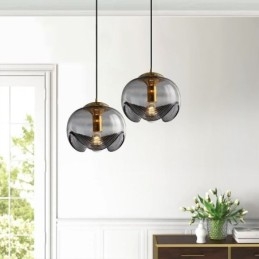 Ståndare Glas Taklampa Modern Minimalistisk Smidesjärn Taklampa