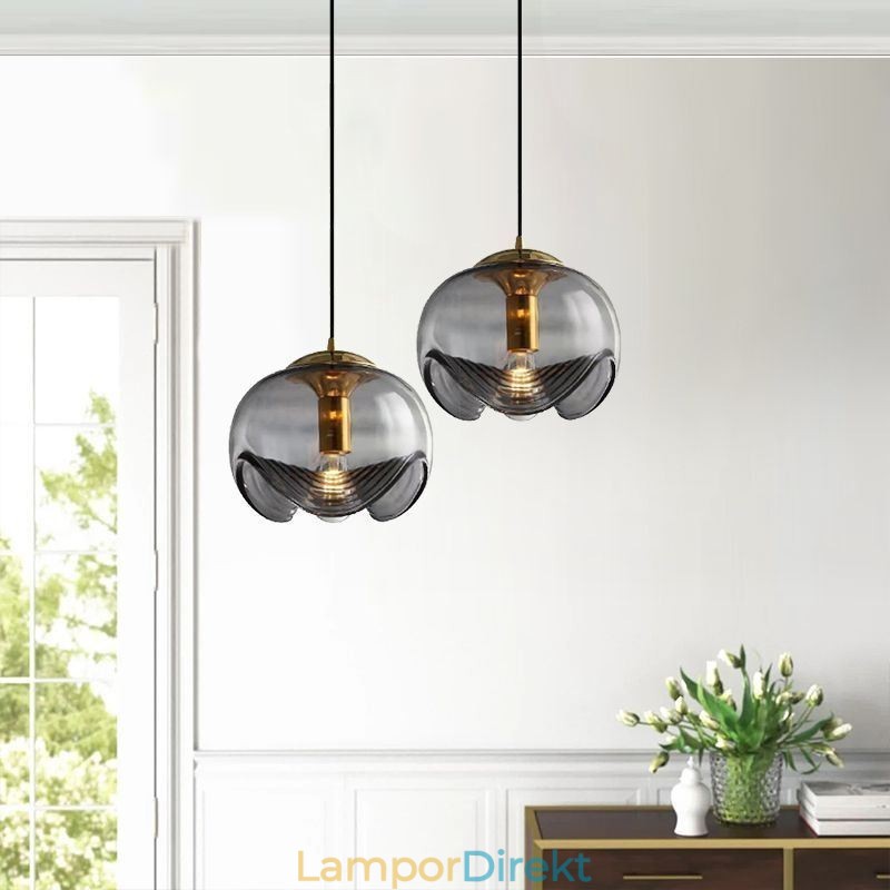 Ståndare Glas Taklampa Modern Minimalistisk Smidesjärn Taklampa