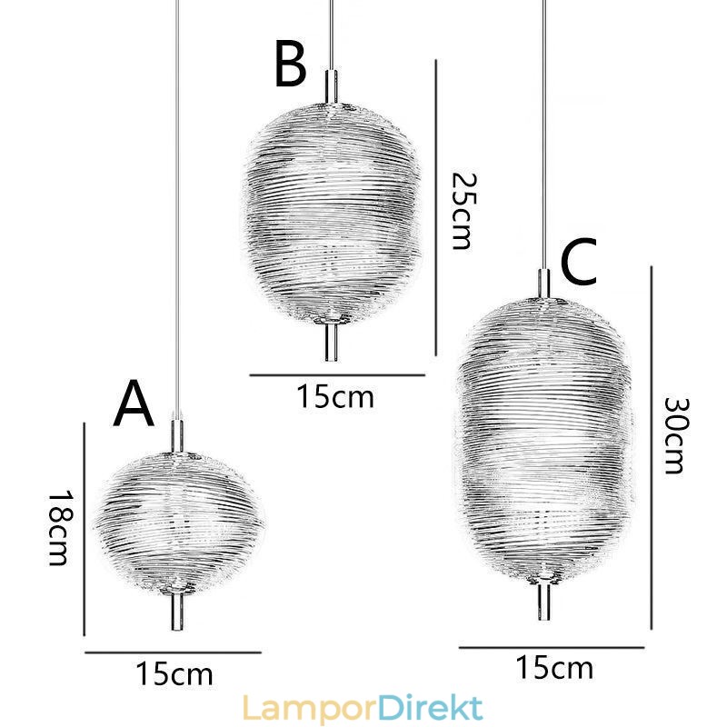 Vatten Ripple Pendellampa Modern Minimalistisk Smidesjärn Taklampa