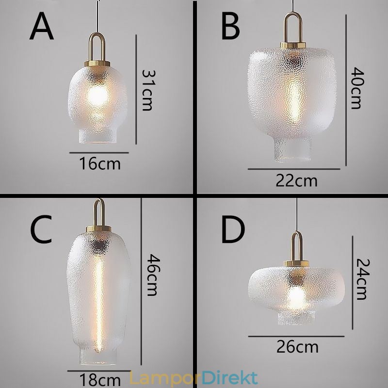 Pendellampa I Frostat Glas Modern Minimalistisk Taklampa I Smidesjärn
