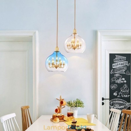 Glas Taklampa Modern Minimalistisk Smidesjärn Taklampa 9 Lampor Glas Taklampa Modern Minimalistisk Smidesjärn Taklampa 9 Lampor
