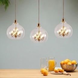 Glas Taklampa Modern Minimalistisk Smidesjärn Taklampa 9 Lampor
