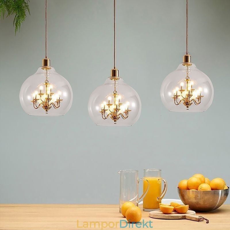 Glas Taklampa Modern Minimalistisk Smidesjärn Taklampa 9 Lampor