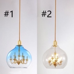 Glas Taklampa Modern Minimalistisk Smidesjärn Taklampa 9 Lampor