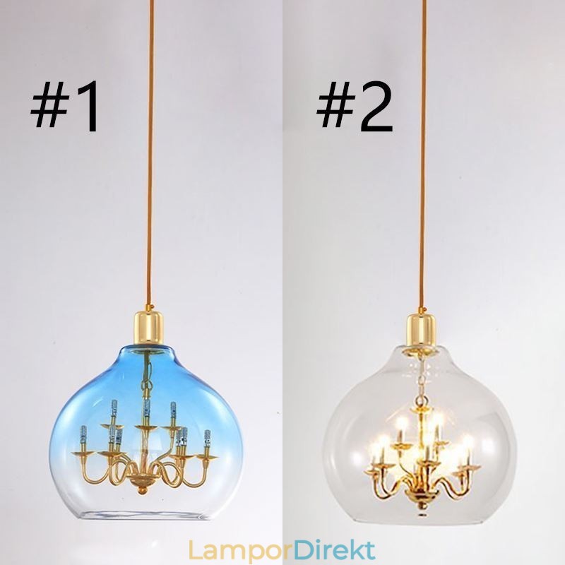 Glas Taklampa Modern Minimalistisk Smidesjärn Taklampa 9 Lampor