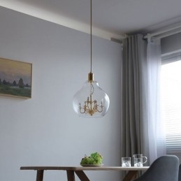 Glas Taklampa Modern Minimalistisk Smidesjärn Taklampa 9 Lampor