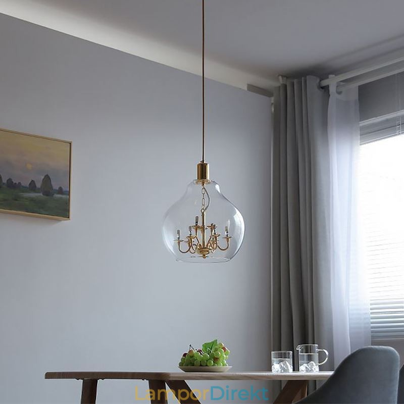 Glas Taklampa Modern Minimalistisk Smidesjärn Taklampa 9 Lampor