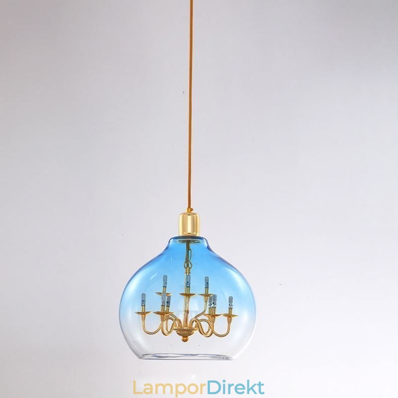 Glas Taklampa Modern Minimalistisk Smidesjärn Taklampa 9 Lampor