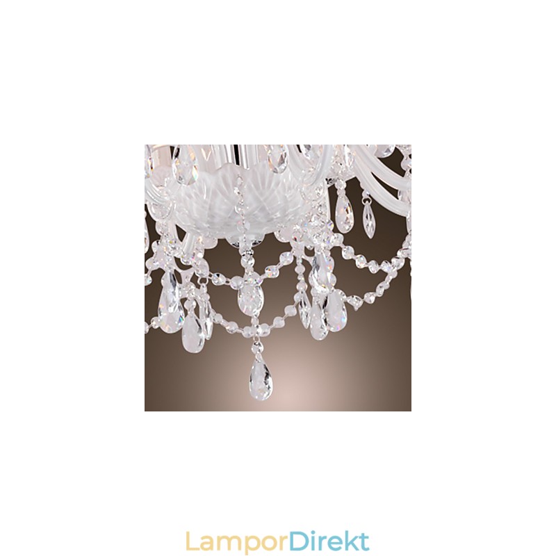Ljuskrona Vit Kristall Modern Living 8 Lampor