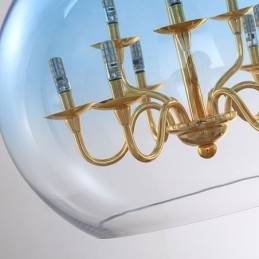 Glas Taklampa Modern Minimalistisk Smidesjärn Taklampa 9 Lampor