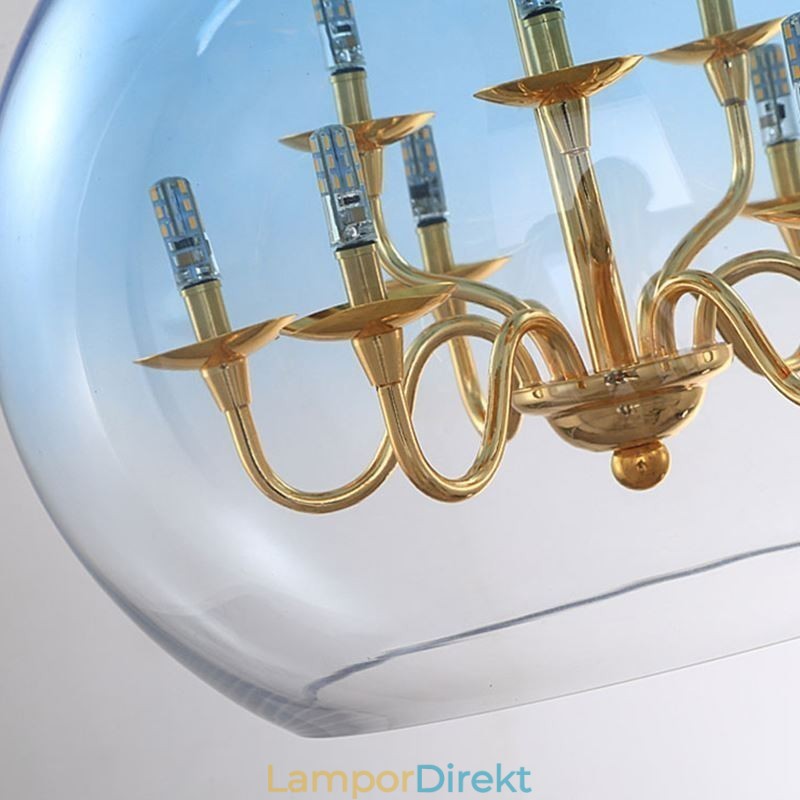 Glas Taklampa Modern Minimalistisk Smidesjärn Taklampa 9 Lampor