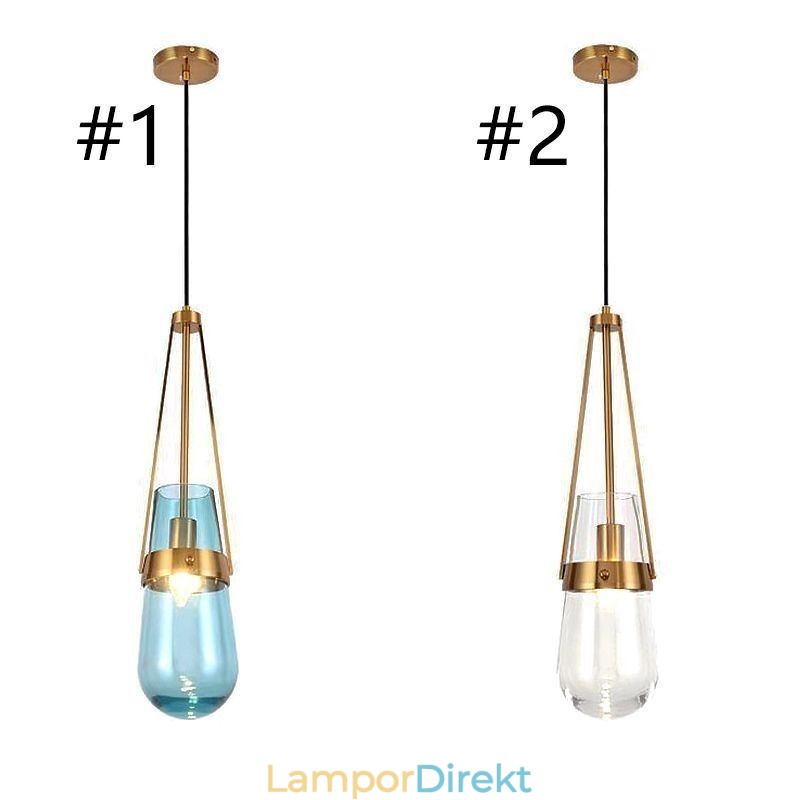 Vattendroppe Glas Taklampa Modern Minimalistisk Smidesjärn Liten Taklampa