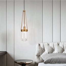Vattendroppe Glas Taklampa Modern Minimalistisk Smidesjärn Liten Taklampa