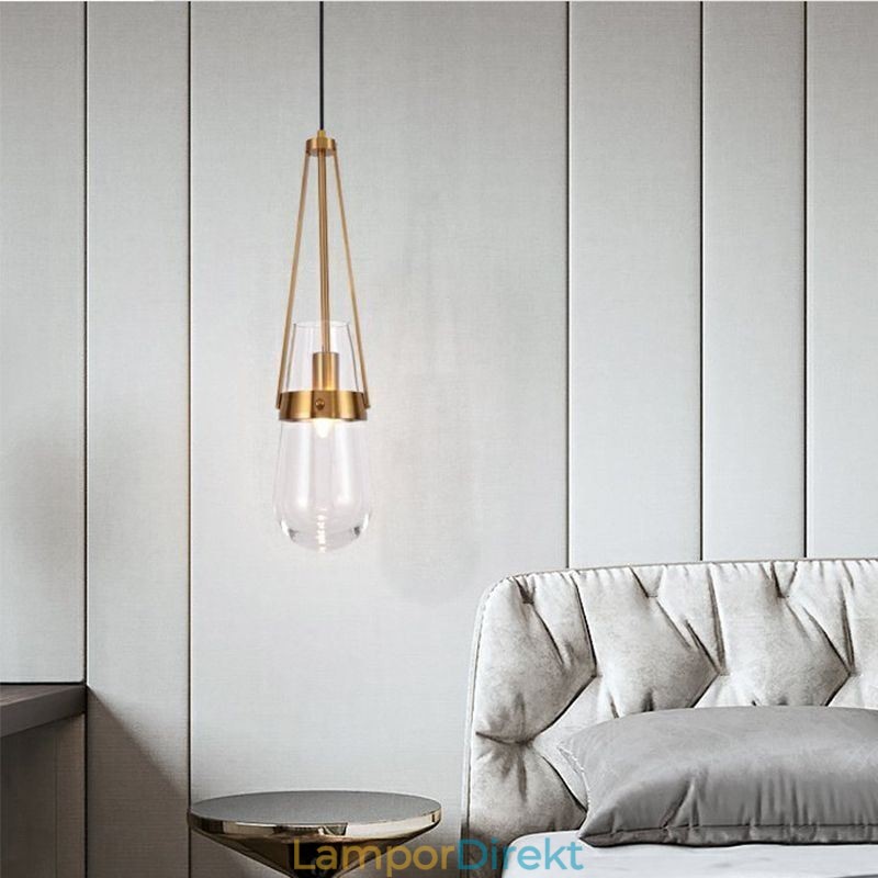 Vattendroppe Glas Taklampa Modern Minimalistisk Smidesjärn Liten Taklampa