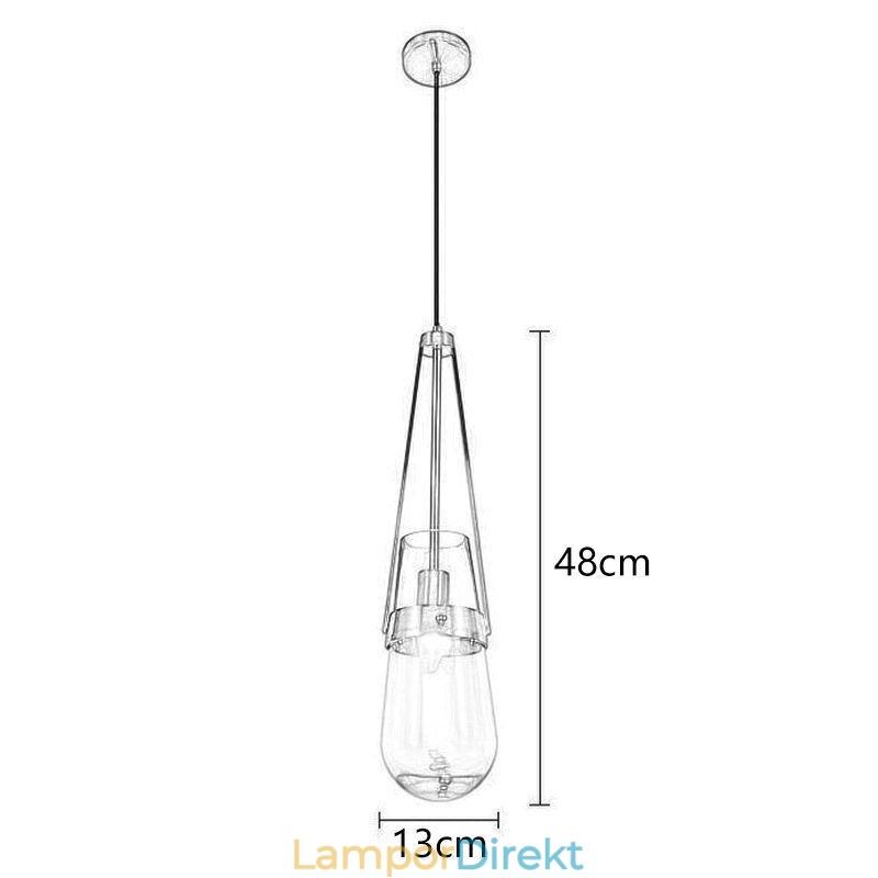Vattendroppe Glas Taklampa Modern Minimalistisk Smidesjärn Liten Taklampa
