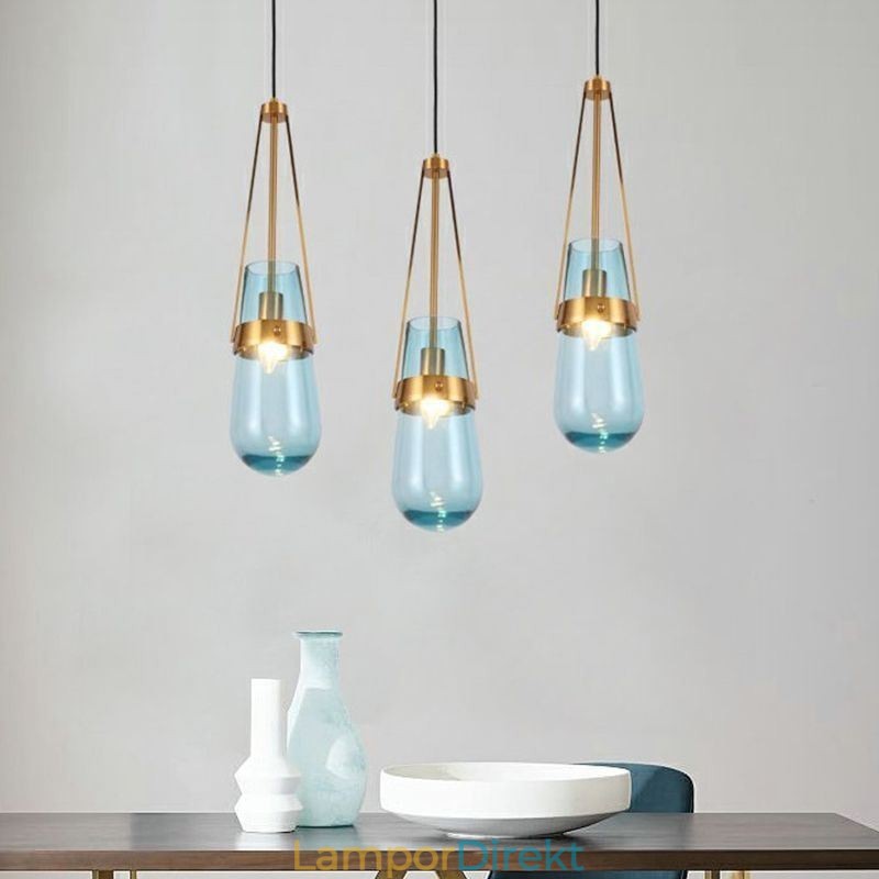 Vattendroppe Glas Taklampa Modern Minimalistisk Smidesjärn Liten Taklampa