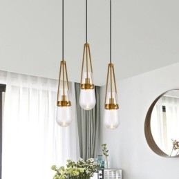 Vattendroppe Glas Taklampa Modern Minimalistisk Smidesjärn Liten Taklampa