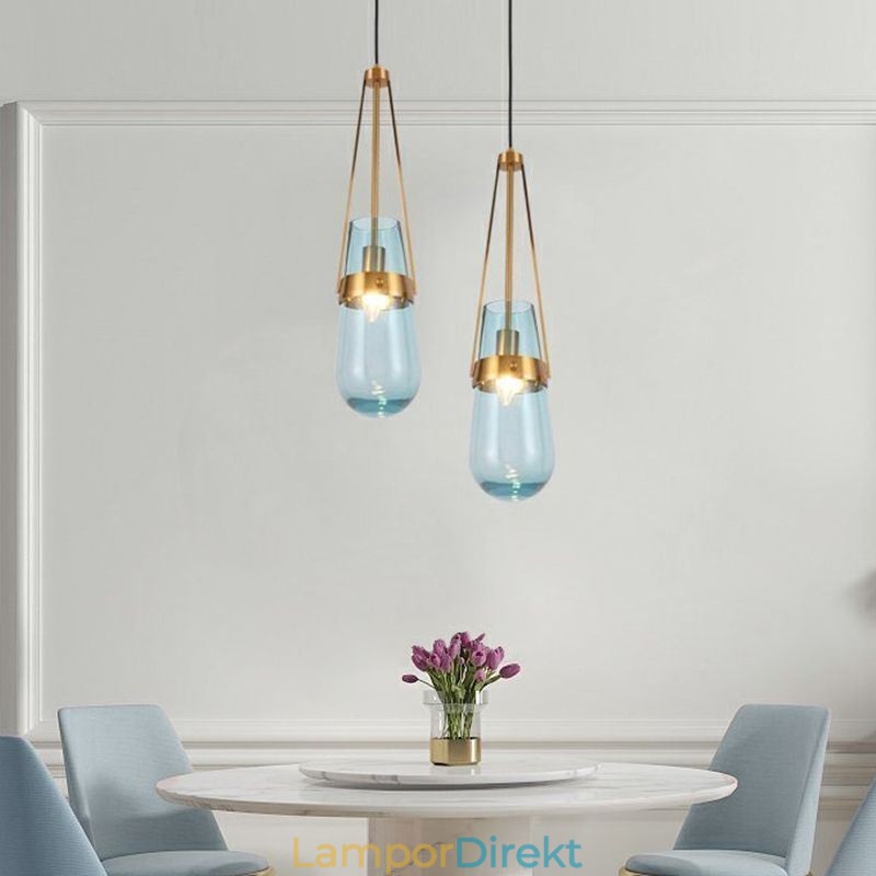 Vattendroppe Glas Taklampa Modern Minimalistisk Smidesjärn Liten Taklampa